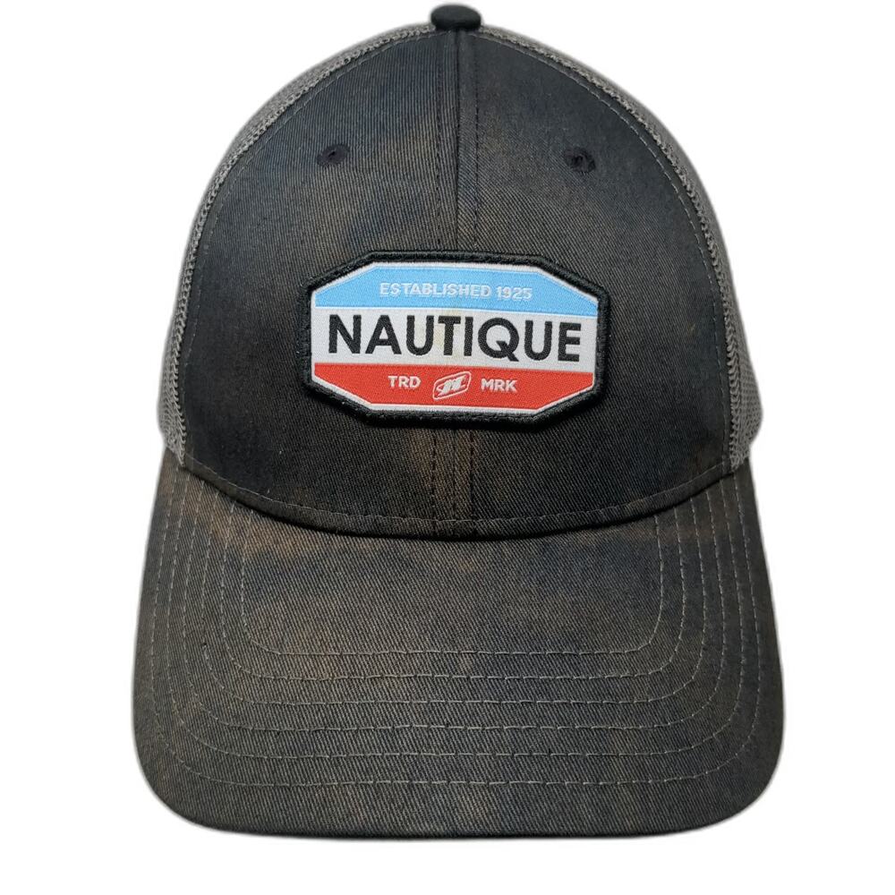 Nautique Trucker Hat Black OSFM Mesh Back Snapback Boat Patch Logo Adjustable